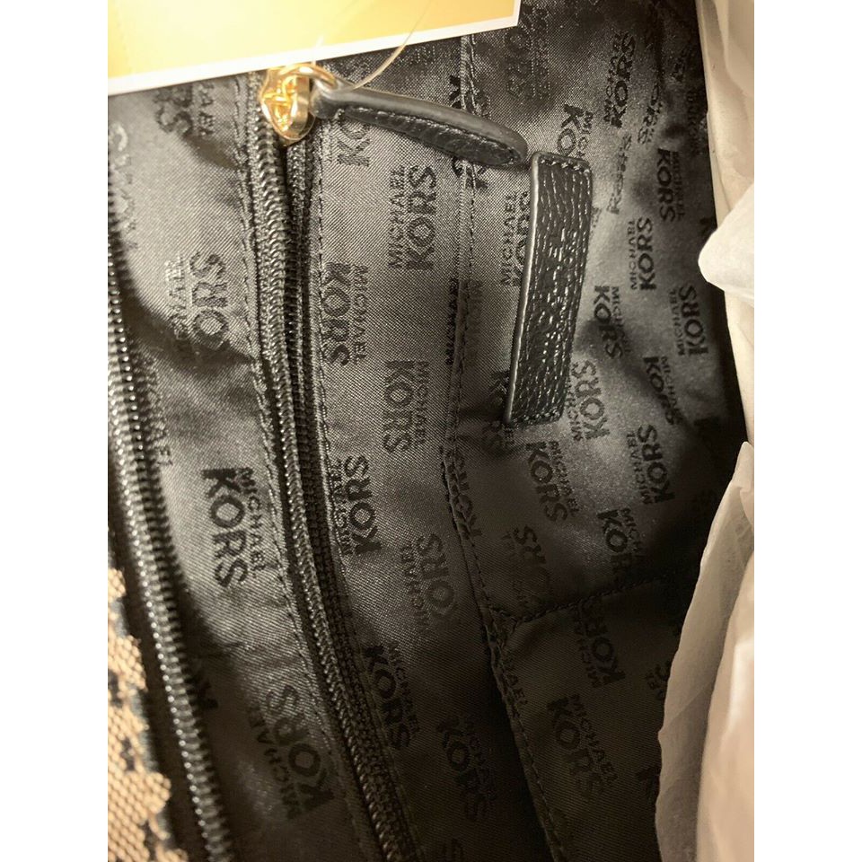 Tassel Chain EW Michael Kors Black Bag Zip Bag MK Signature Jacqu | Shopee  Philippines