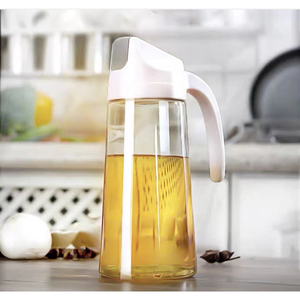 630ml Portable Kitchen Glass Oil Can And Cruet Bottle Condiment Dispenser Storage Tank Shopee 6850