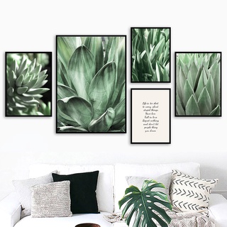 Succulent Plant Monstera Olive Leaf Girl Poster And Print Canvas Painting Nordic Wall Pictures For Home Living Room Decor No Frame #3