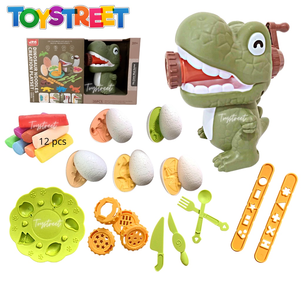 Dinosaur Noodles Creation Playset 3D Clay Molder Play Dough Color Mud ...