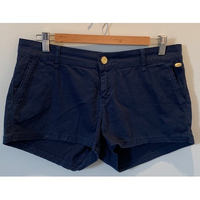 dark blue denim shorts