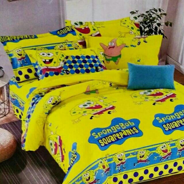 Spongebob 3in1 Single Double Queen Size Bedsheet Shopee Philippines