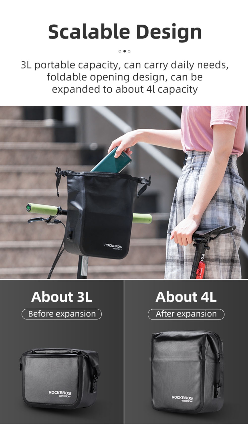 ROCKBROS Folding Bike Waterproof Front Handlebar Bag Shopee Philippines