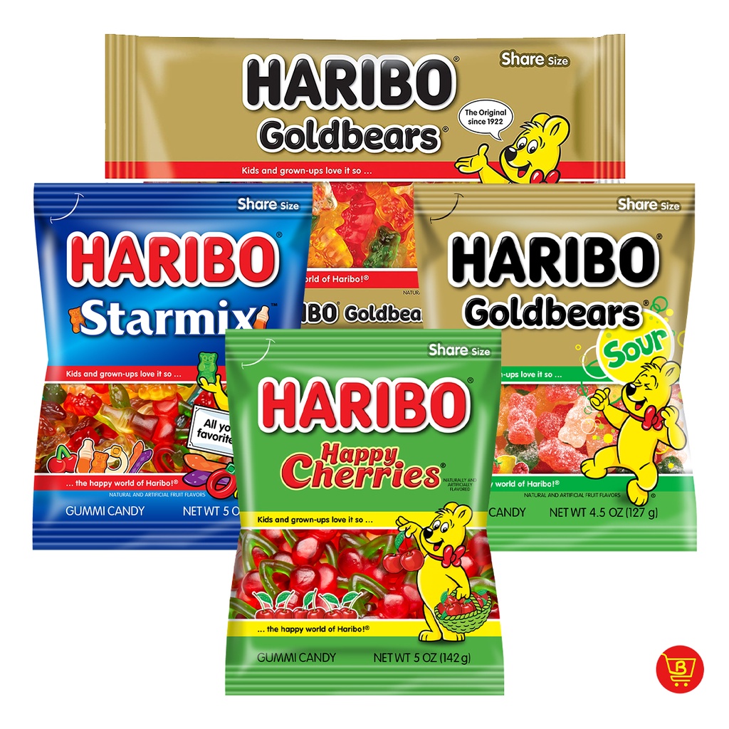 Haribo Goldbears 397g | Sour Goldbears 127g | Starmix 142g | Happy ...