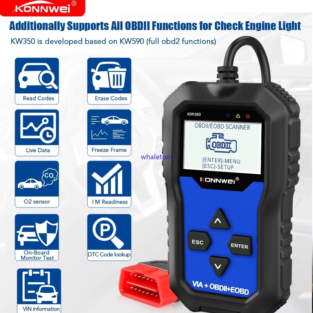 KONNWEI KW350 OBD2 Diagnostic Scanner for Car VAG VW Audi ABS Airbag