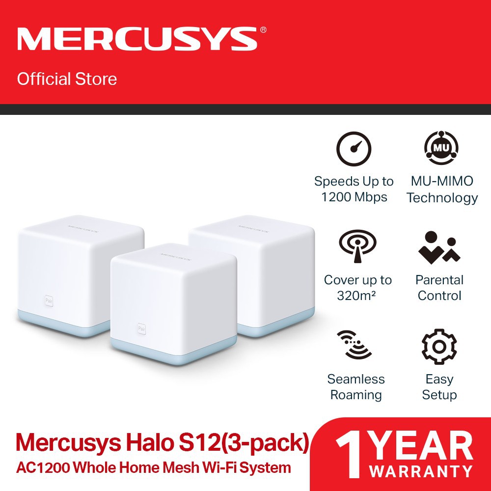 Powered By Tp Link Mercusys Halo S12 Ac1200 Whole Home Mesh Wifi System 3 Pack Mesh Wifi Shopee Philippines