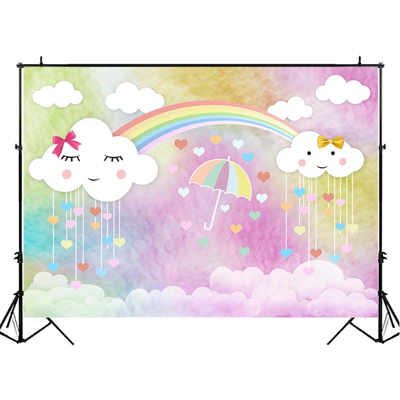 Rainbow Theme 1st Birthday Photographic Studio Photo Background Baby Shower  Decorations Prop Photography Backdrops | Shopee Philippines