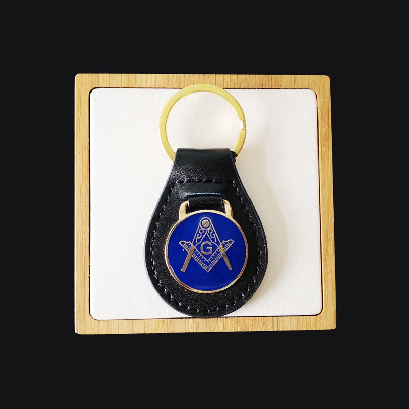 Freemasons Masonic Keyring Blue/Silver Square and Compass