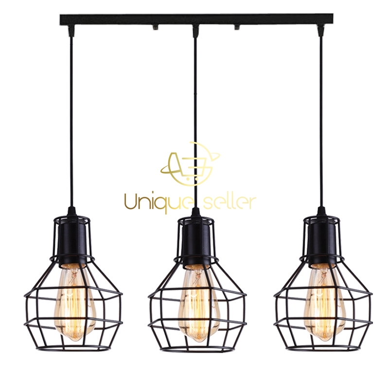 Nordic loft retro Iron cage pendant light modern light fixture American Industrial vintage Lamp