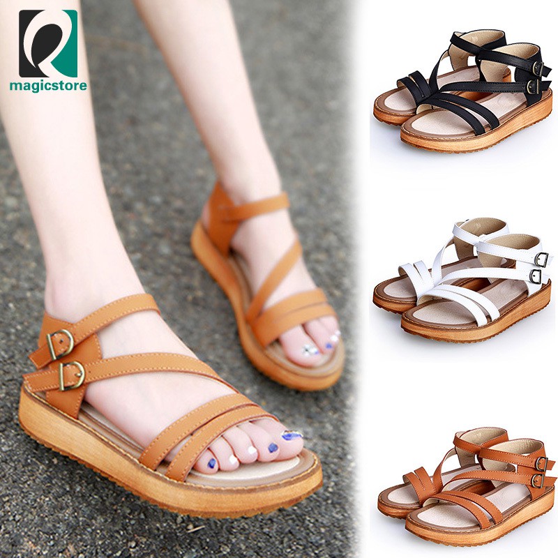 thick strap flat sandals