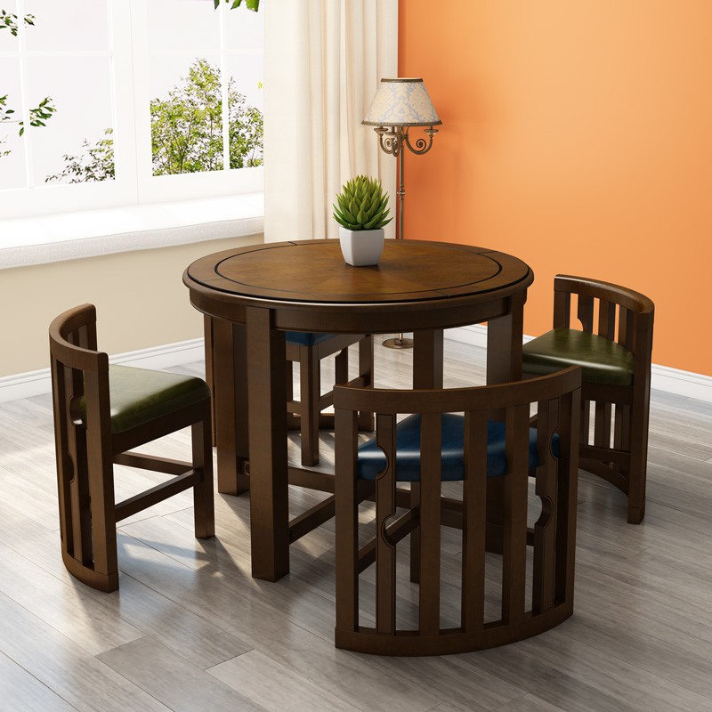 Ready Stock American Dining Table, Space Saving Round Dining Table And Chairs