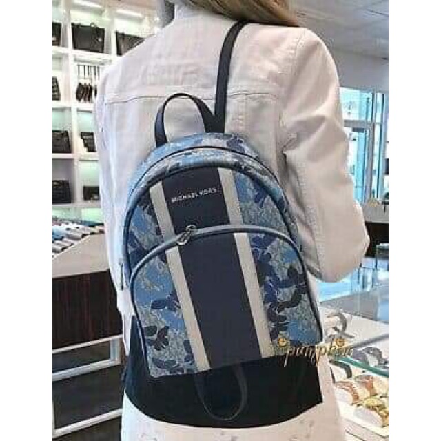 MICHAEL KORS ABBEY MEDIUM BACKPACK MK SIGNATURE PVC BUTTERFLIES SAPPHIRE |  Shopee Philippines