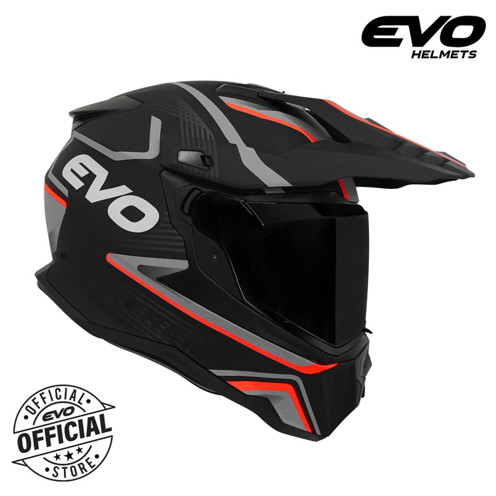 EVO DX-7 Extreme Dual Sport Full Face Helmet with Free Clear Lens ...