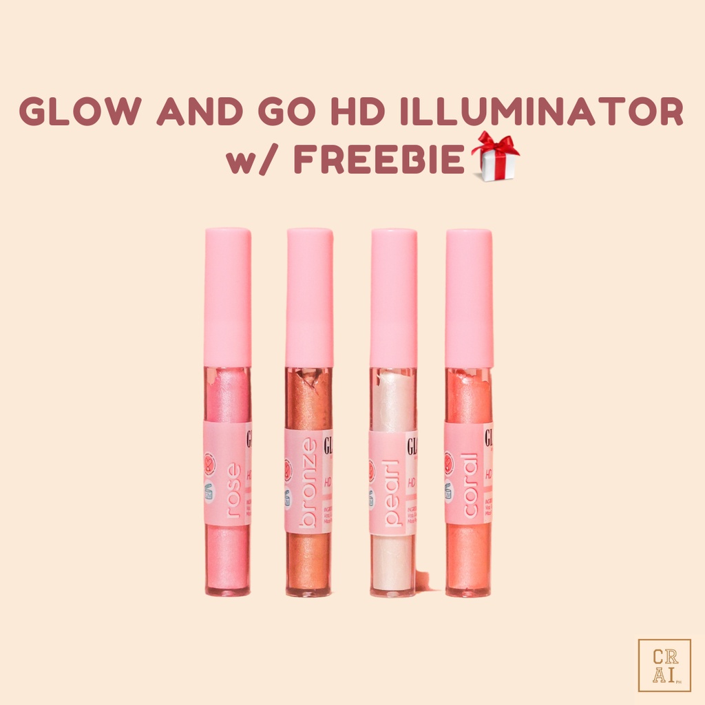 GLOW & GO BEAUTY HD ILLUMINATOR w/ FREEBIE!! (GLOW AND GO BEAUTY HIGHLIGHTER) Shopee Philippines