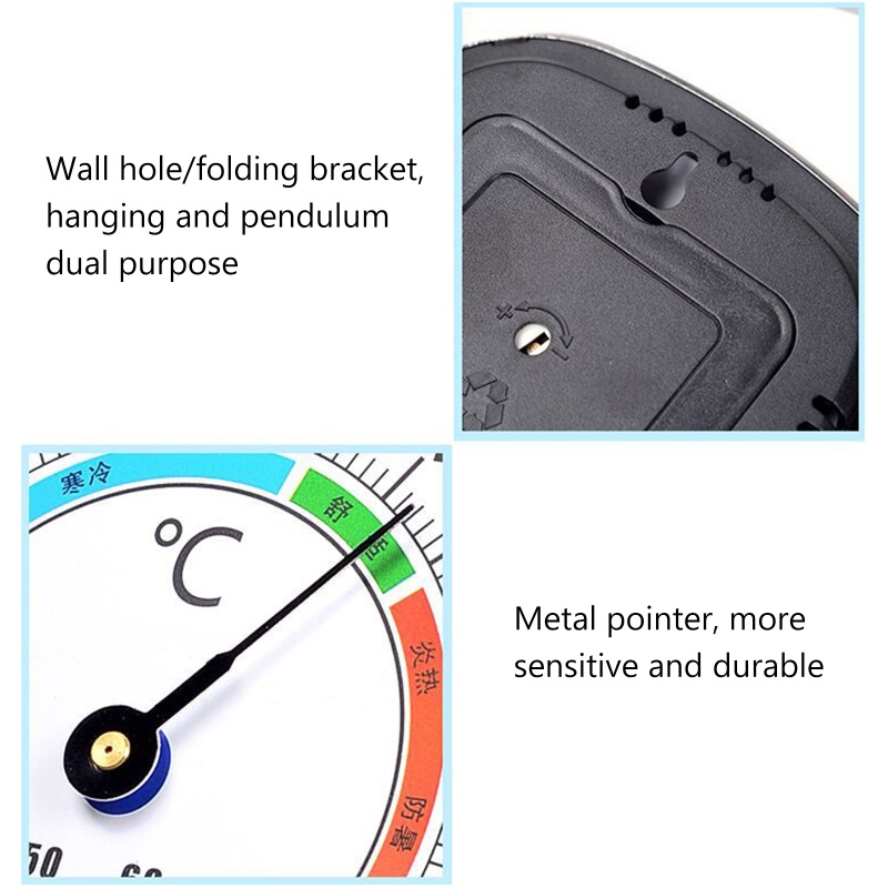 folღ Analog Thermometer Hygrometer Temperature Monitor Humidity Gauge Indoor Outdoor