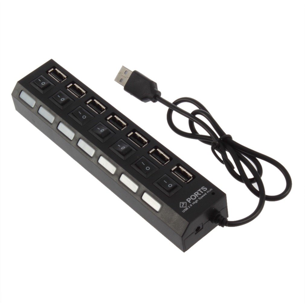 7 Ports USB 2.0 High Speed Hub w/Switch and LED | Shopee Philippines