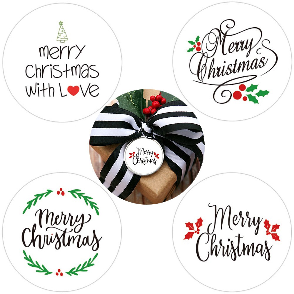 Merry Christmas Stickers Seals Labels 210 Pcs 2 Christmas Tags for Cards Gift Envelopes Boxes etc. 