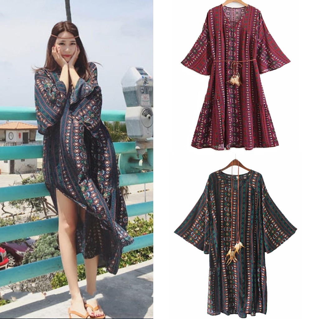 bohemian outfit shopee