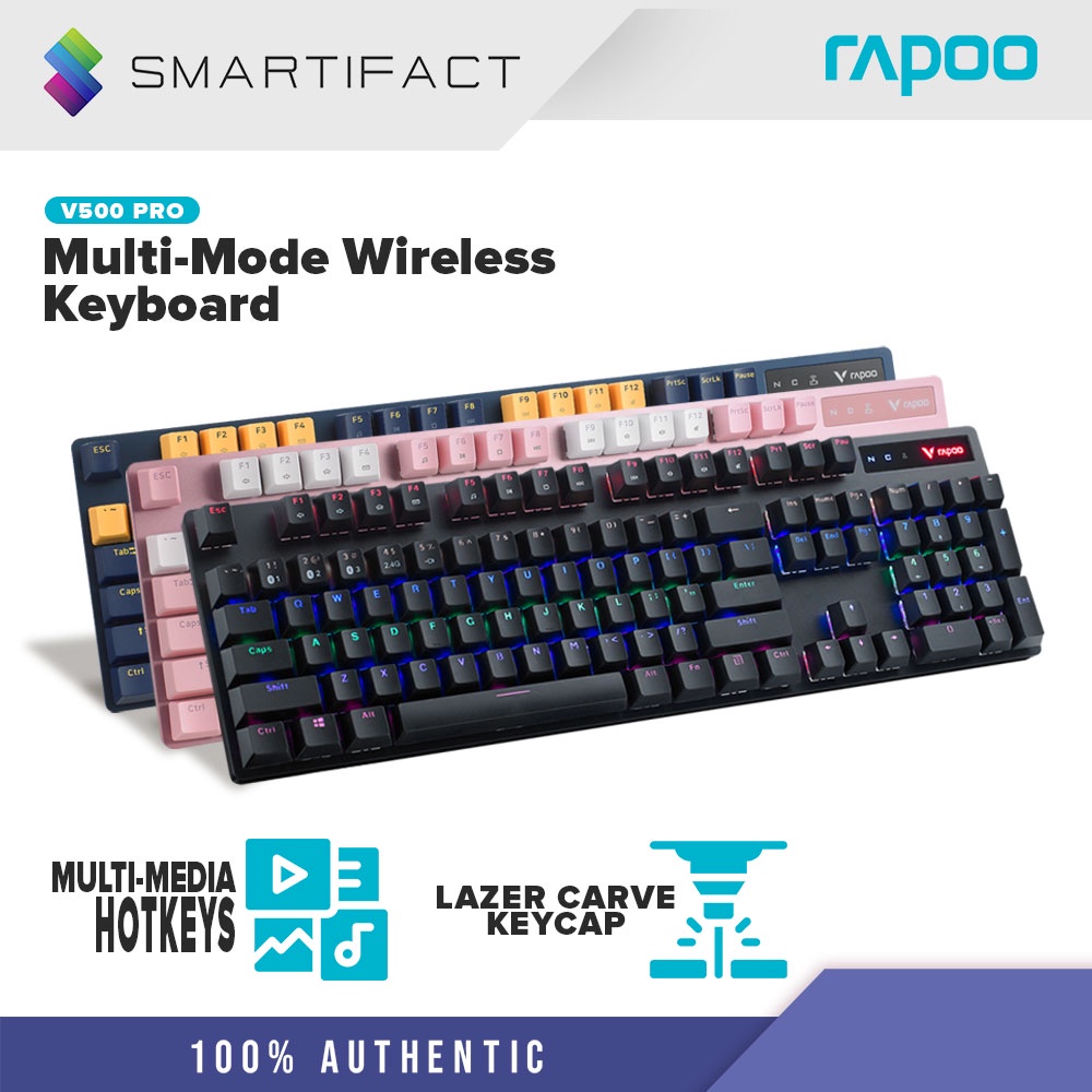 Rapoo V500PROMultimode Wireless Keyboard Reliable Bluetooth 3.0