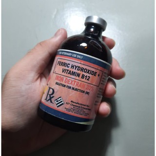 Ferric Hydroxide + Vitamin B12 Iron Dextran 20% Solution 100 mL for Injection FOR ANIMALS