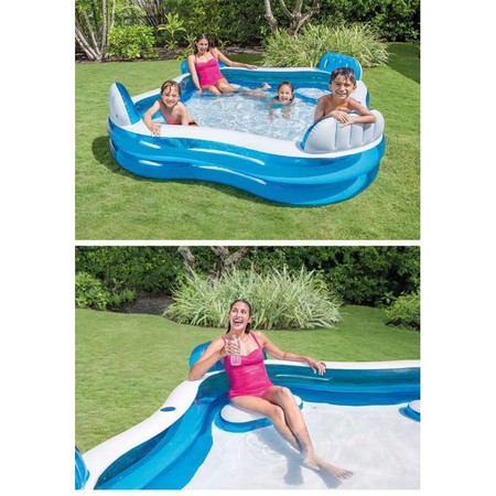 56475 Intex Inflatable Swimming Kiddie Pool With Seats 299 X 66cm Shopee Philippines