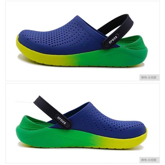 crocs blue green