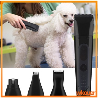 Wkouer【Ready Stock】4 in 1 Professional Dog Nail Grinder Hair Clipper Multifunctional 3 Speeds USB Rechargeable Electric Pet Paws Trimmer Dog Cat Foot Hair Trimmer