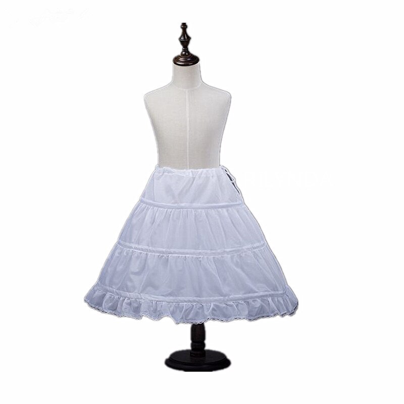 MSemis Kids Girls White 3 Hoops Petticoat Crinoline Wedding Bridesmaid Flower Dress Underskirt Slips 