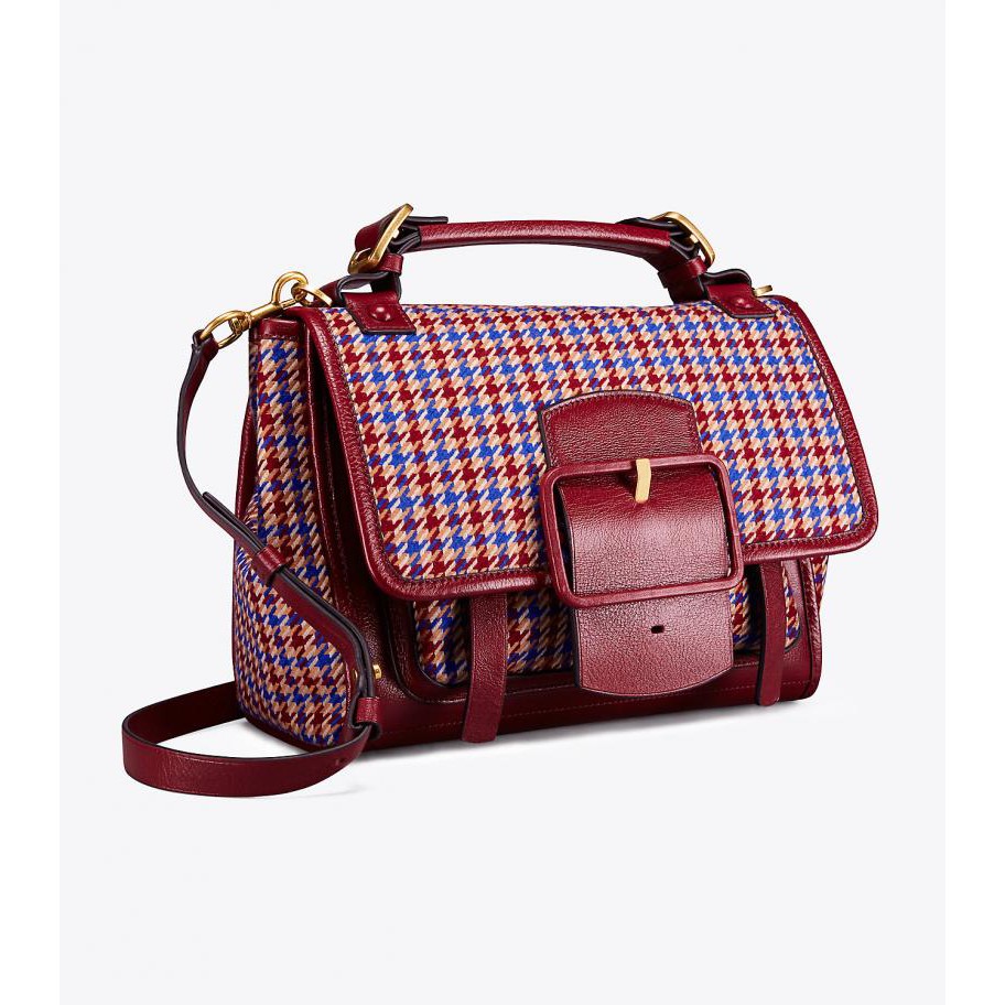 SALE!!! Tory Burch Sawyer Houndstooth Satchel | Shopee Philippines