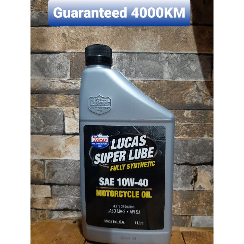 LUCAS SUPERLUBE 10W40 FULLY SYNTHETIC ENGINE OIL FOR MOTORCYCLE 4