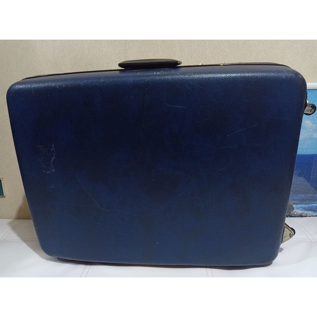 vintage blue samsonite suitcase