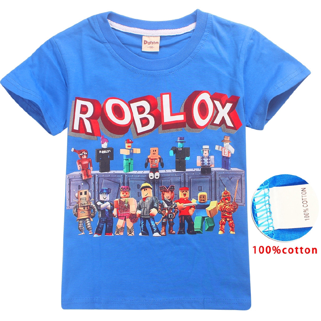 Roblox Cartoon Kids Tops Fashion Children Boys Short Sleeve Cotton T Shirt Shopee Philippines - new cute roblox children s cotton short sleeves t shirt for kids boys girls roblox t shirt tee tops for children wish