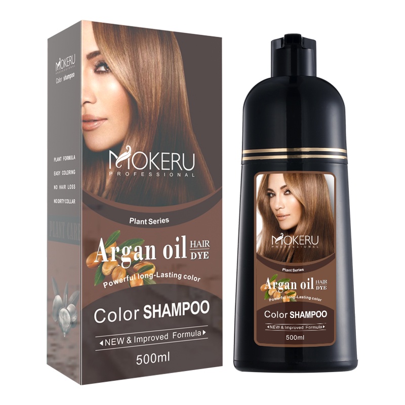 Mokeru 500ml Natural Brown Caramel Coffee Coloring Dye Fast Permanent Hair Dye Shampoo Maroon For