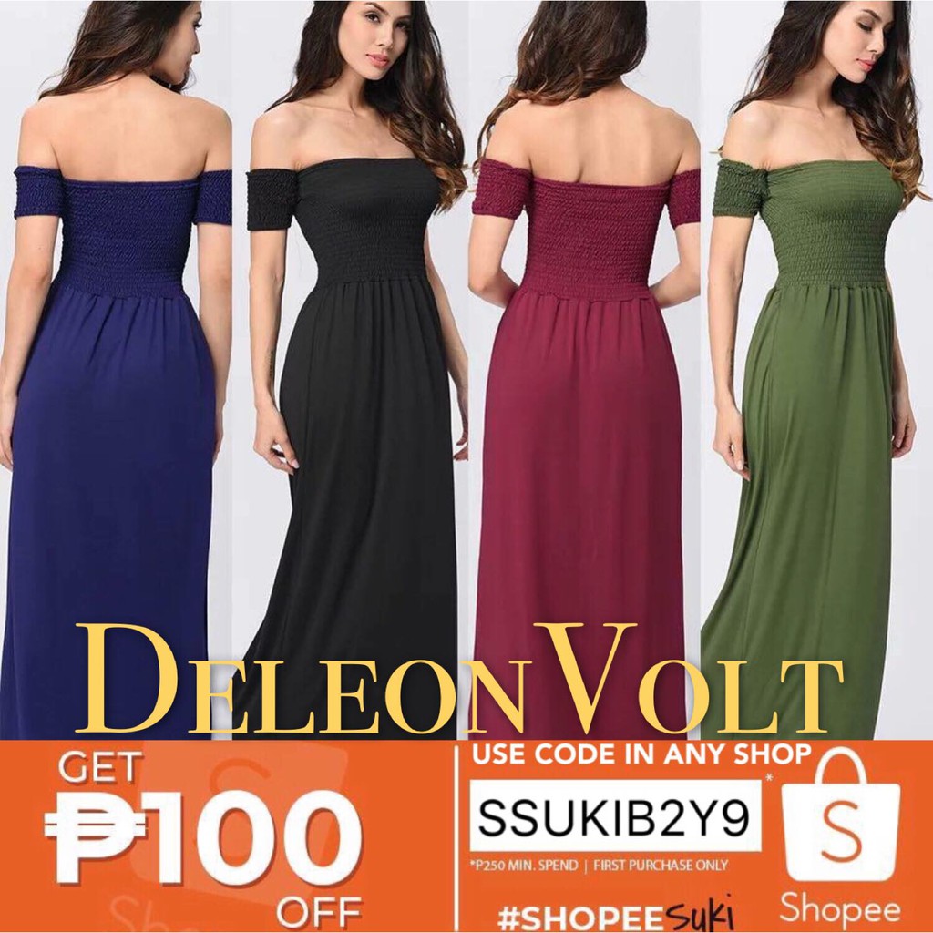 shopee off shoulder dress