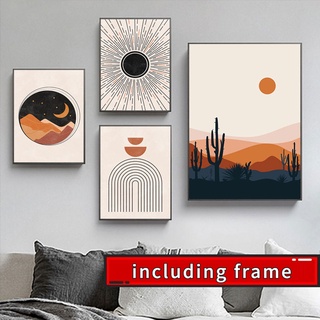 (With Frame)Abstract Wall Art Boho Canvas Paintings on The Wall ...