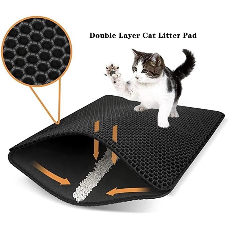 Cat Litter Mat Double Layer Pet Cat Litter Pad Antisplash Nonslip