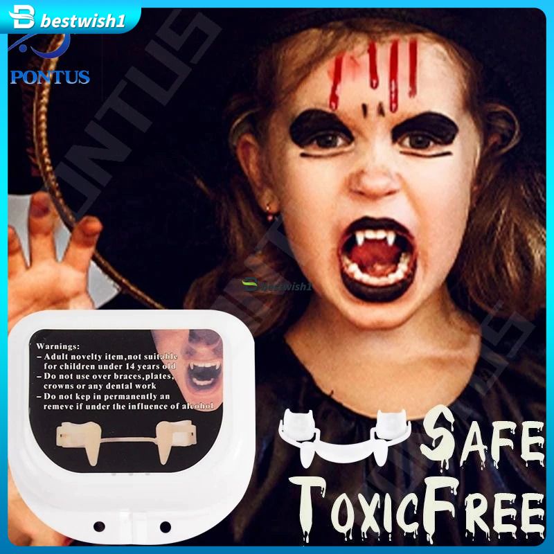 Retractable Vampire Teeth Halloween Toys DIY Cosplay Fake Teeth Monster