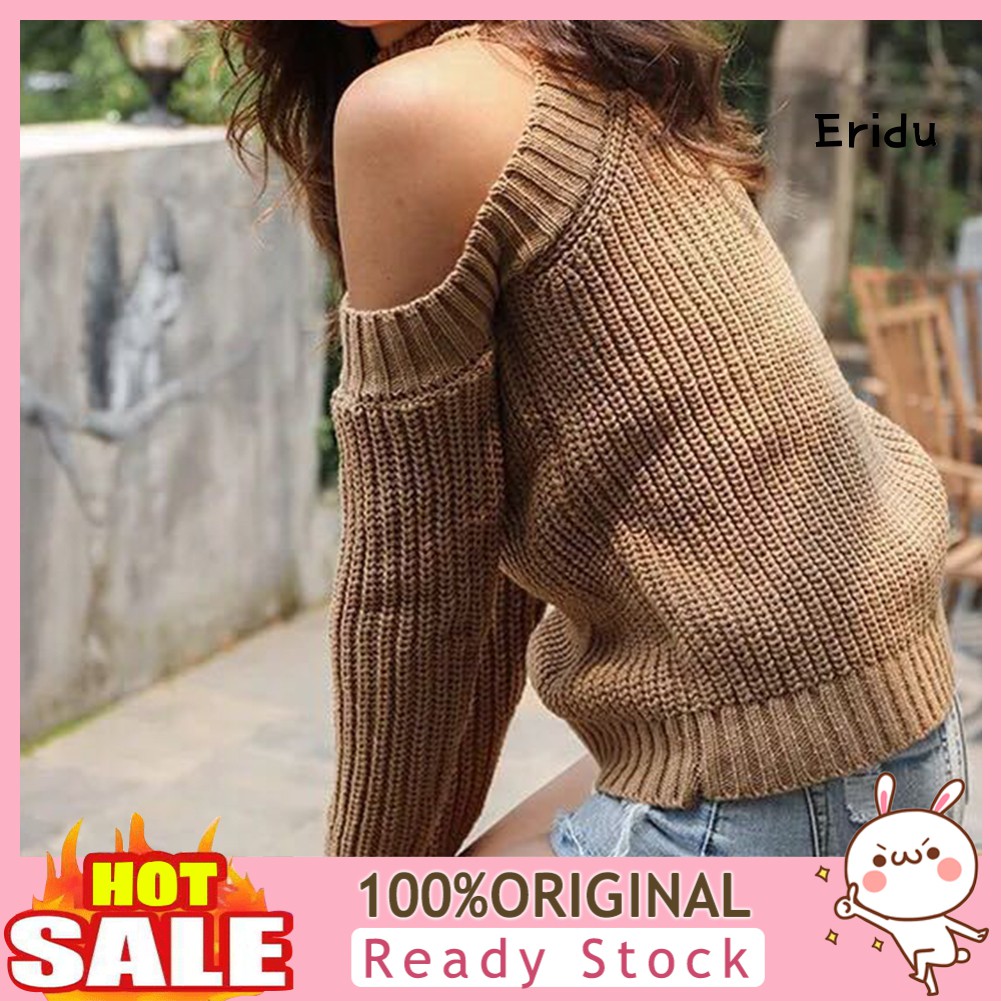 long sleeve cold shoulder mock neck sweater