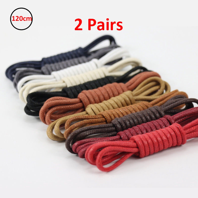 2pairs 120cm Round Waxed Shoe Laces Shoes Strings Boot Laces Shopee