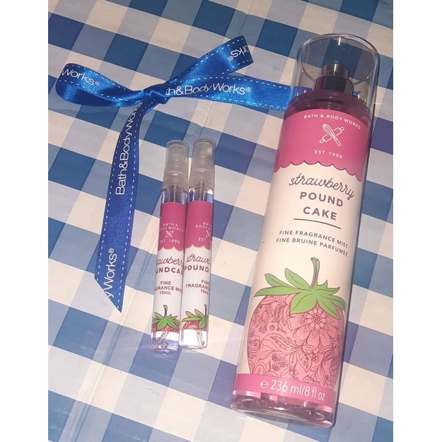 10 ML STRAWBERRY POUND CAKE BODY MIST PINK PACKAGING 10 ML Shopee