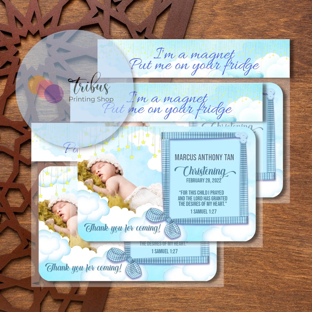 Light Blue Theme (Baptismal, Christening, Dedication, Birthday Souvenir ...