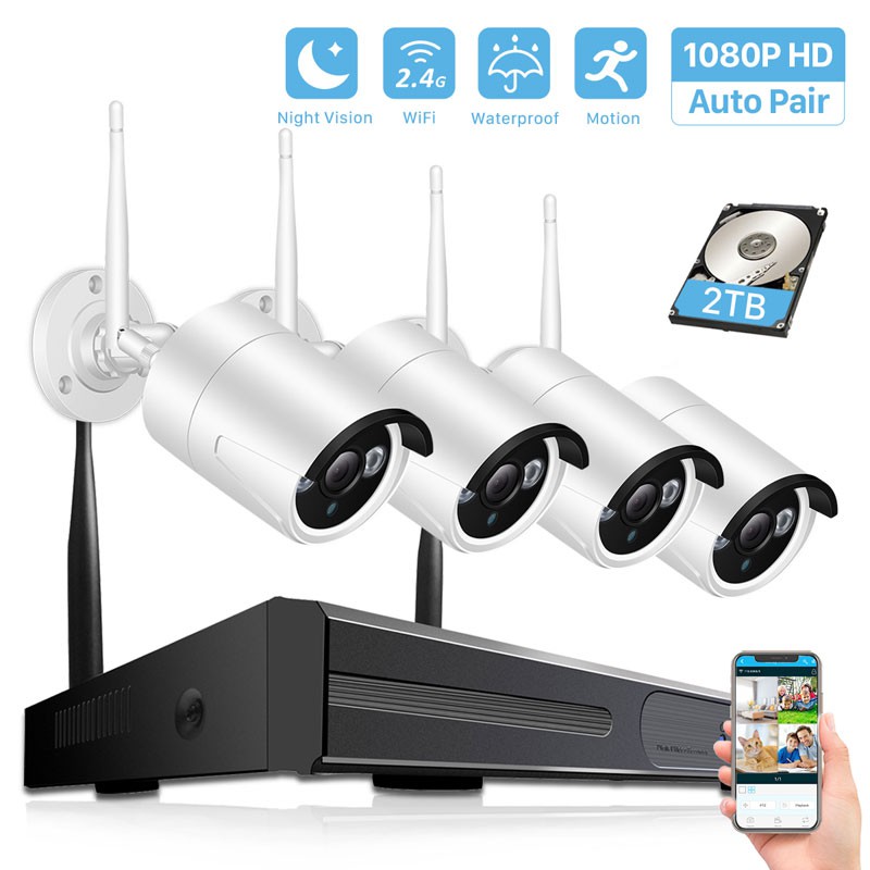 HANJIA Wireless CCTV System 1080P 2MP 