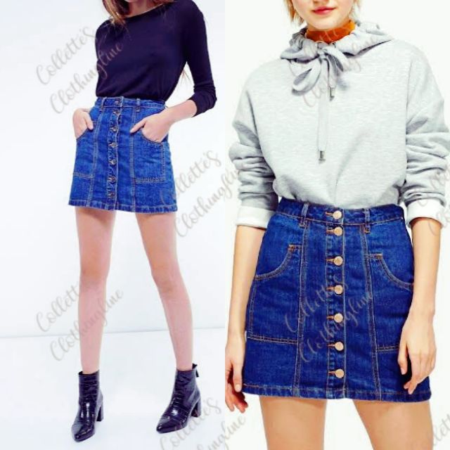 stradivarius denim skirt