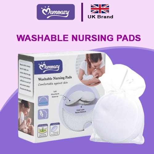 MOMEASY 6PCS Washable Breastpads Breathable Reusable Breast Nipple Pads