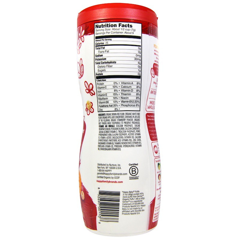 gerber baby puffs nutrition facts
