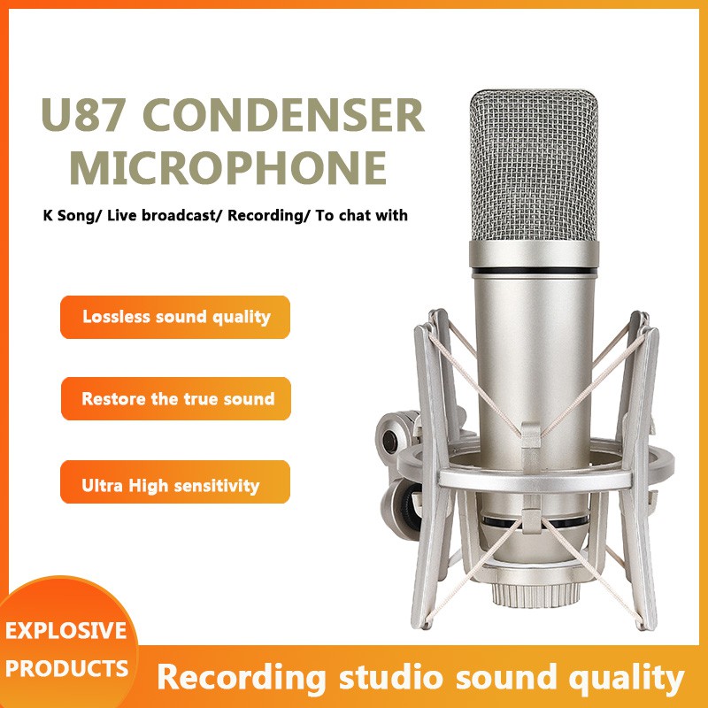U87 Microphone Recording Microphone Professional Condenser Studio  Microphone For Computer Live Vocal | Shopee Philippines