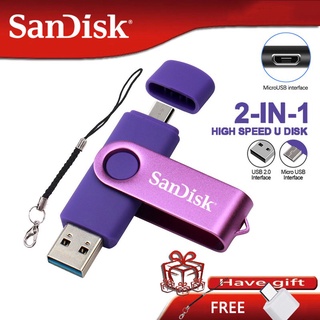 SanDisk Purple Android OTG USB Flash Drive   2TB  OTG  Triple Optical Drive  Pen Drive  Memory Card Phone U Disk Freebgift