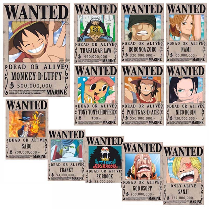 Luffy Anime Reward Order Wanted Wallpaper Sticker Poster | Shopee ...