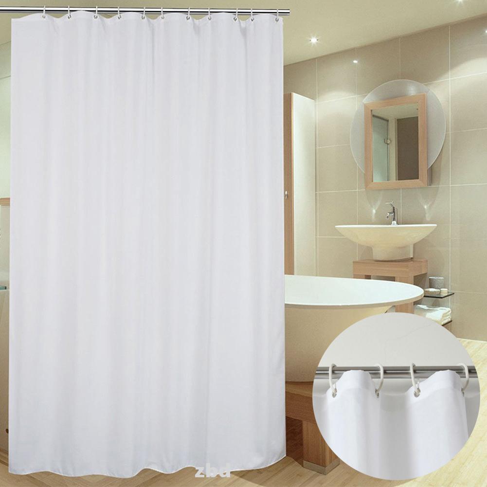 Shower Curtain Waterproof Bath Plain Washable White Extra Wide Long