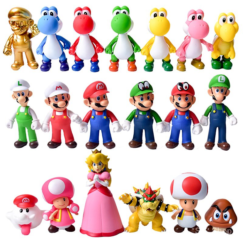 8-12Cm Super Mario Bros Luigi Mario Yoshi Koopa Yoshi Mario Maker ...